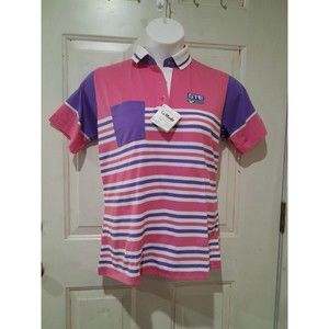 Vintage Womens Golf Top, Lady Lamode Active Sportwear, Pink/Purple,  Size L